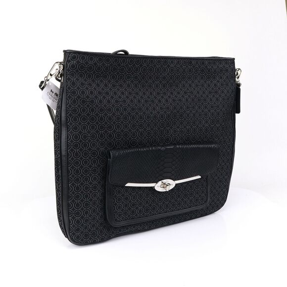 NWT Coach Turnlock Two Way Hobo Shoulder Bag Black - Picture 5 of 12